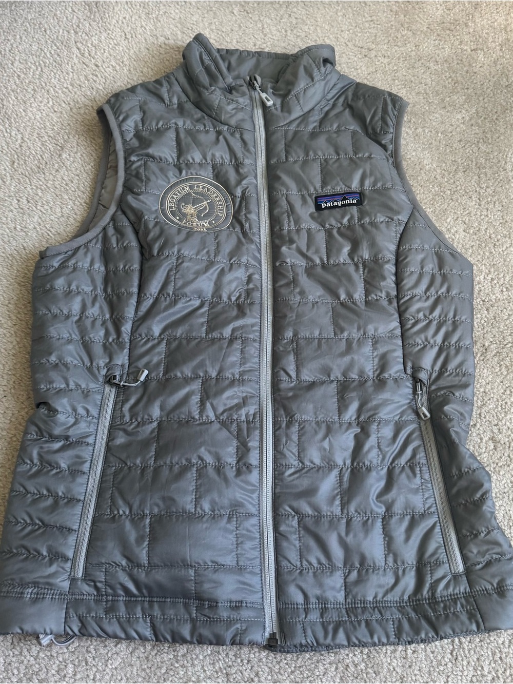 Patagonia Women's Nano Puff Vest Gray Lightweight Pockets Small